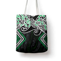 Green Aotearoa Tukutuku Manawa Tapu Tote Bag Ta Moko Toi Maori - Polynesian Pride