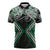 Green Aotearoa Tukutuku Manawa Tapu Zipper Polo Shirt Ta Moko Toi Maori - Polynesian Pride