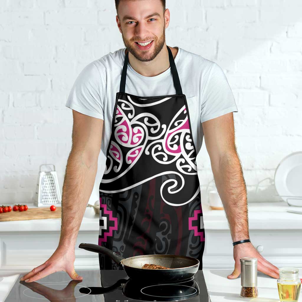 Pink Aotearoa Tukutuku Manawa Tapu Apron Ta Moko Toi Maori - Polynesian Pride