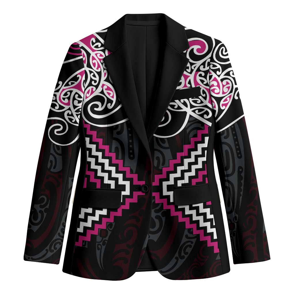 Pink Aotearoa Tukutuku Manawa Tapu Blazer Ta Moko Toi Maori - Polynesian Pride