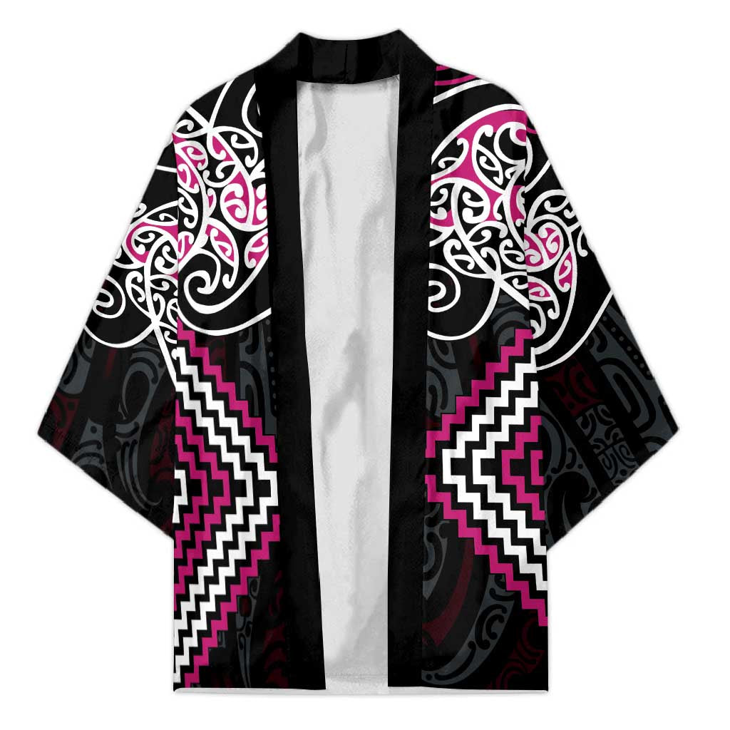 Pink Aotearoa Tukutuku Manawa Tapu Kimono Ta Moko Toi Maori - Polynesian Pride