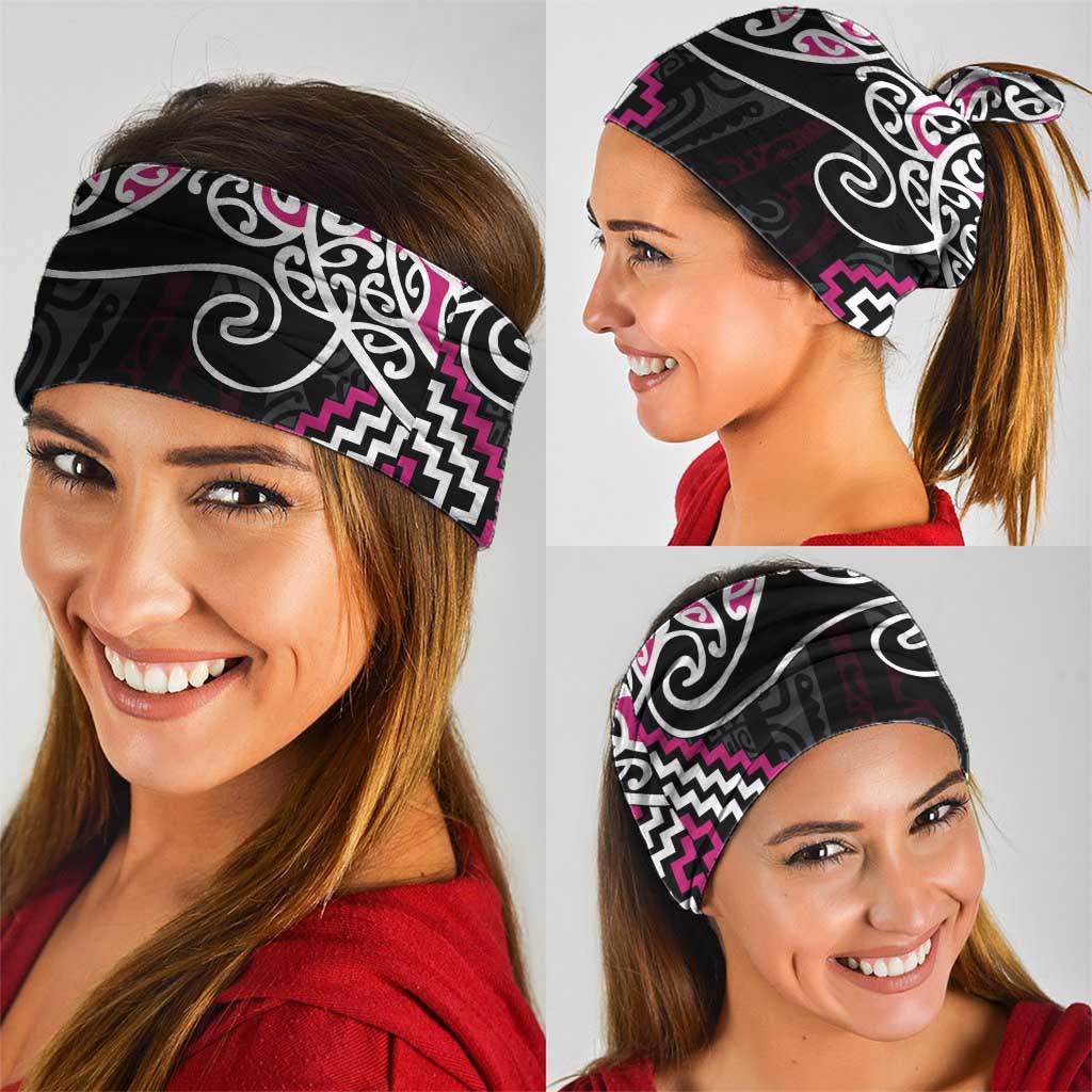 Pink Aotearoa Tukutuku Manawa Tapu Neck Gaiter Ta Moko Toi Maori - Polynesian Pride