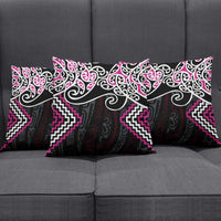 Pink Aotearoa Tukutuku Manawa Tapu Pillow Cover Ta Moko Toi Maori - Polynesian Pride