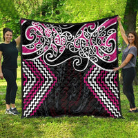 Pink Aotearoa Tukutuku Manawa Tapu Quilt Ta Moko Toi Maori LT9 - Polynesian Pride