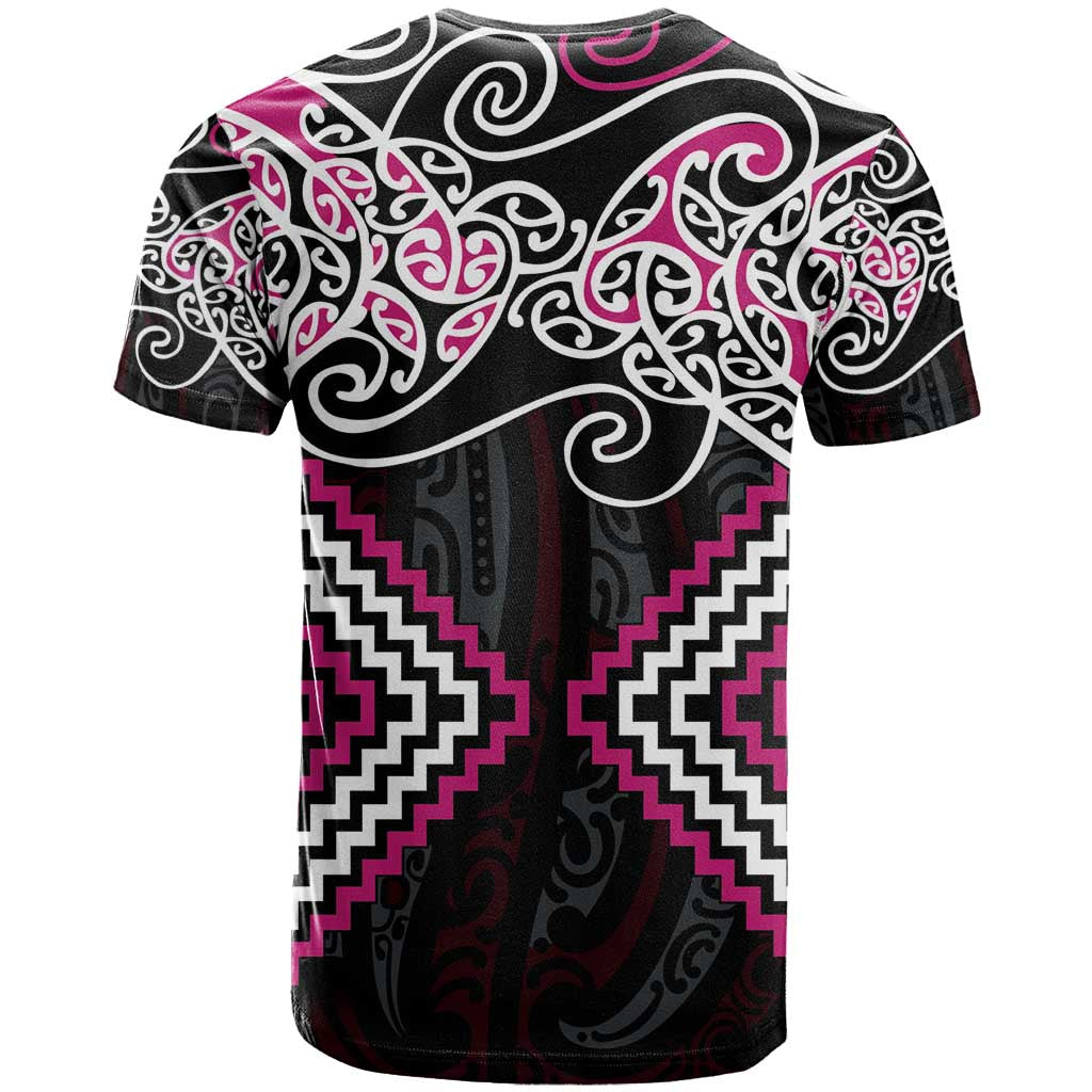 Pink Aotearoa Tukutuku Manawa Tapu T Shirt Ta Moko Toi Maori