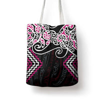 Pink Aotearoa Tukutuku Manawa Tapu Tote Bag Ta Moko Toi Maori - Polynesian Pride