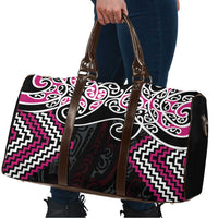Pink Aotearoa Tukutuku Manawa Tapu Travel Bag Ta Moko Toi Maori - Polynesian Pride