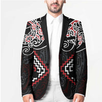 Red Aotearoa Tukutuku Manawa Tapu Blazer Ta Moko Toi Maori - Polynesian Pride