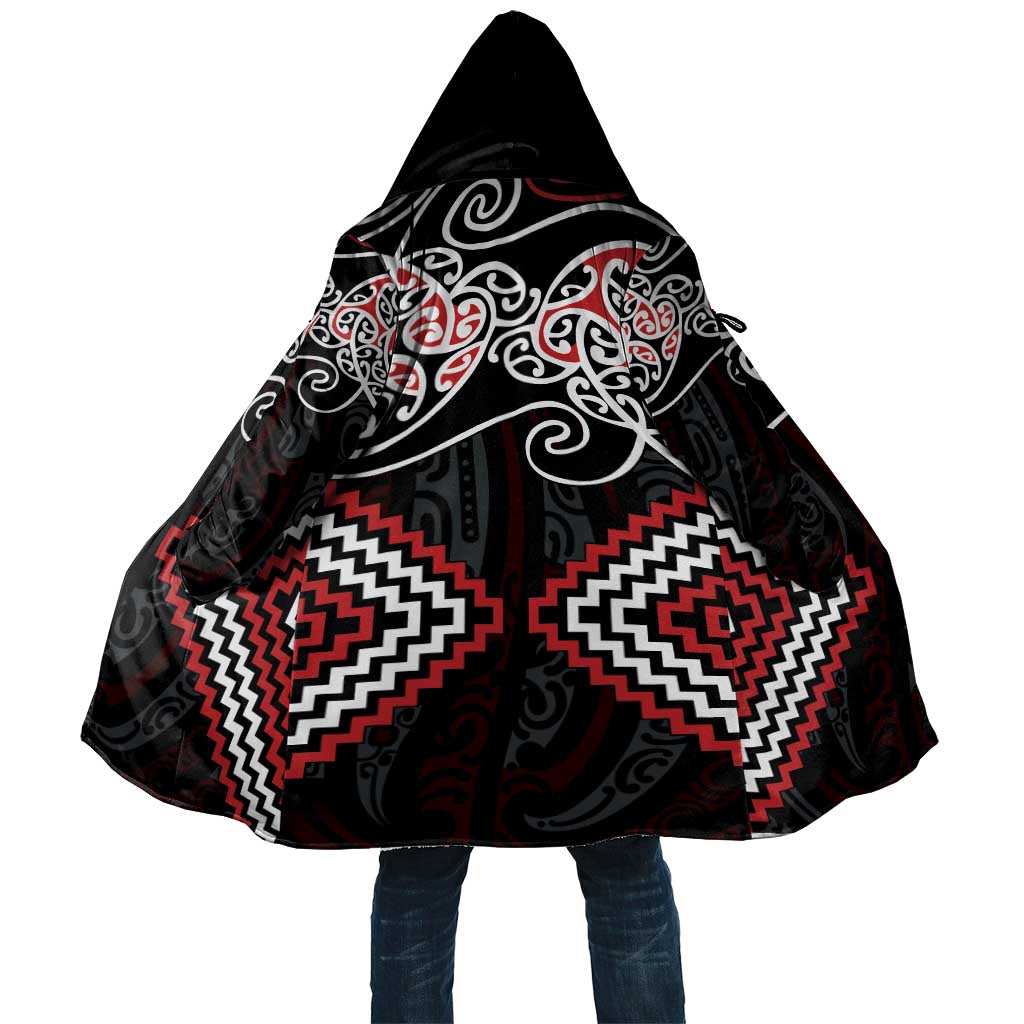 Red Aotearoa Tukutuku Manawa Tapu Cloak Ta Moko Toi Maori - Polynesian Pride
