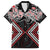 Red Aotearoa Tukutuku Manawa Tapu Family Matching Off The Shoulder Long Sleeve Dress and Hawaiian Shirt Ta Moko Toi Maori
