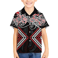 Red Aotearoa Tukutuku Manawa Tapu Hawaiian Shirt Ta Moko Toi Maori
