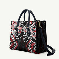 Red Aotearoa Tukutuku Manawa Tapu Leather Bag Ta Moko Toi Maori - Polynesian Pride