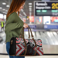Red Aotearoa Tukutuku Manawa Tapu Travel Bag Ta Moko Toi Maori - Polynesian Pride
