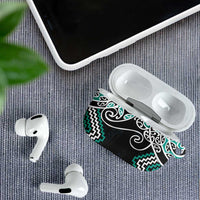 Turquoise Aotearoa Tukutuku Manawa Tapu AirPods Case Ta Moko Toi Maori - Polynesian Pride