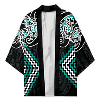 Turquoise Aotearoa Tukutuku Manawa Tapu Kimono Ta Moko Toi Maori - Polynesian Pride