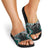 Turquoise Aotearoa Tukutuku Manawa Tapu Slide Sandals Ta Moko Toi Maori - Polynesian Pride