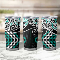 Turquoise Aotearoa Tukutuku Manawa Tapu Tumbler Cup Ta Moko Toi Maori