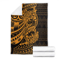 Gold Couple Dolphins Maori Polynesian Style Blanket