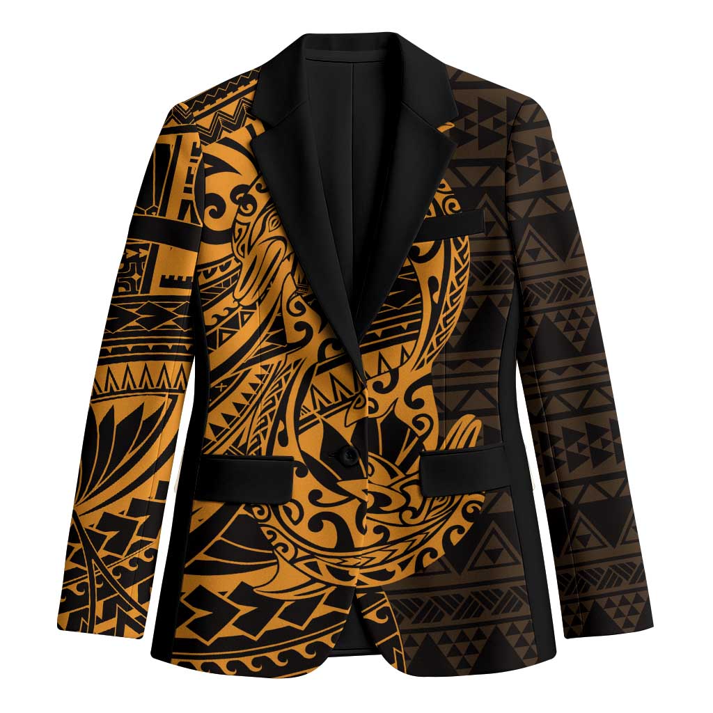 Gold Couple Dolphins Maori Polynesian Style Blazer - Polynesian Pride