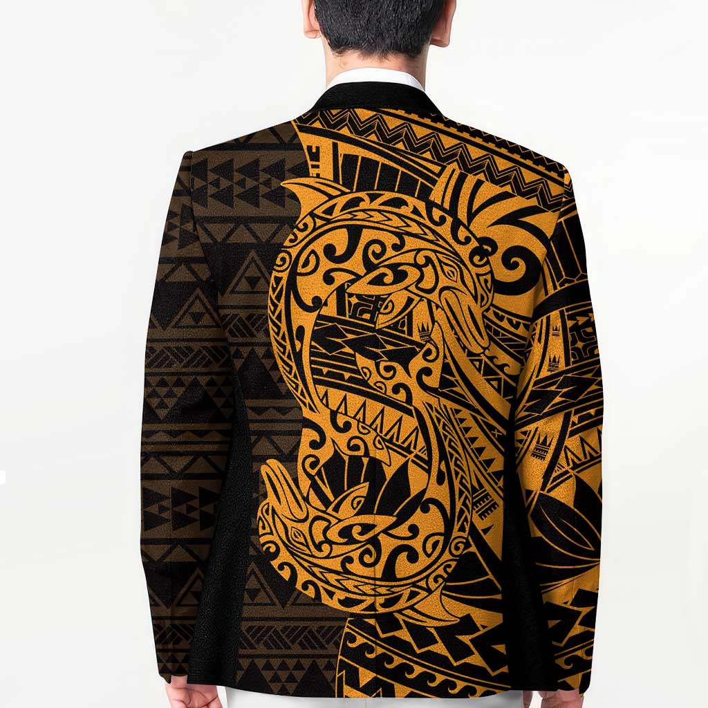 Gold Couple Dolphins Maori Polynesian Style Blazer - Polynesian Pride