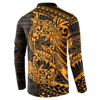 Gold Couple Dolphins Maori Polynesian Style Button Sweatshirt