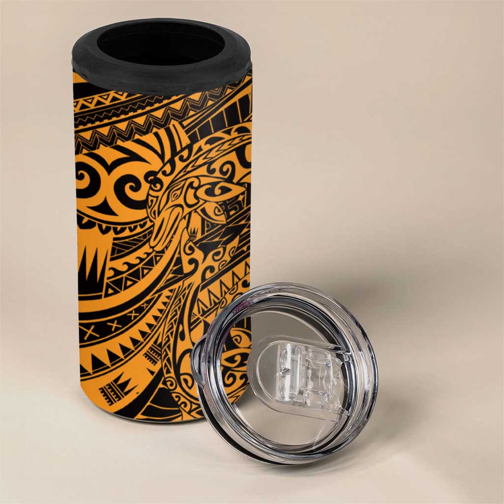 Gold Couple Dolphins Maori Polynesian Style 4 in 1 Can Cooler Tumbler LT9 - Polynesian Pride