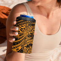 Gold Couple Dolphins Maori Polynesian Style 4 in 1 Can Cooler Tumbler LT9 - Polynesian Pride