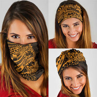 Gold Couple Dolphins Maori Polynesian Style Neck Gaiter - Polynesian Pride