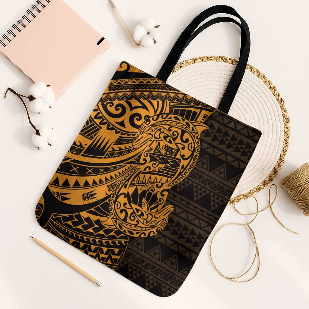Gold Couple Dolphins Maori Polynesian Style Tote Bag - Polynesian Pride