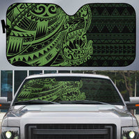 Green Couple Dolphins Maori Polynesian Style Auto Sun Shade - Polynesian Pride