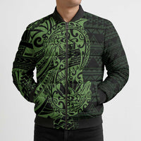 Green Couple Dolphins Maori Polynesian Style Bomber Puffer Jacket - Polynesian Pride