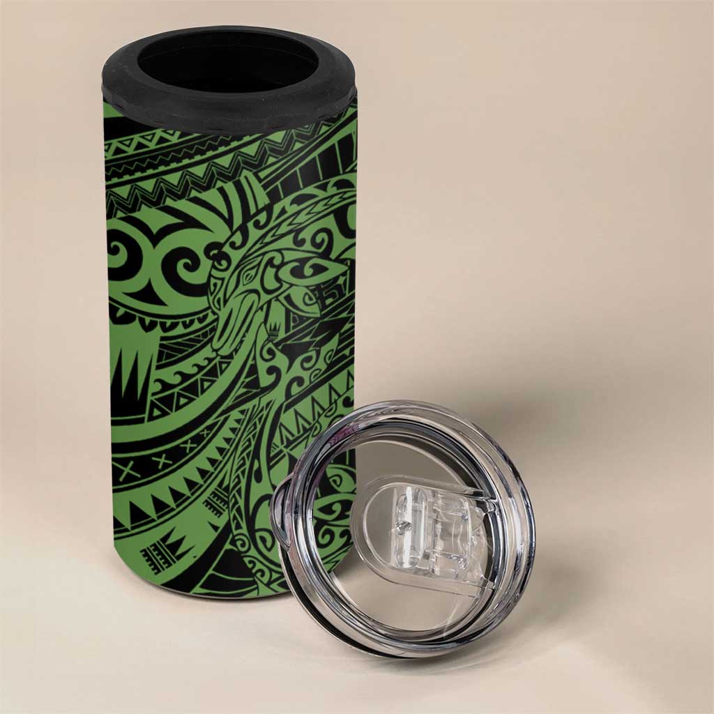 Green Couple Dolphins Maori Polynesian Style 4 in 1 Can Cooler Tumbler LT9 - Polynesian Pride