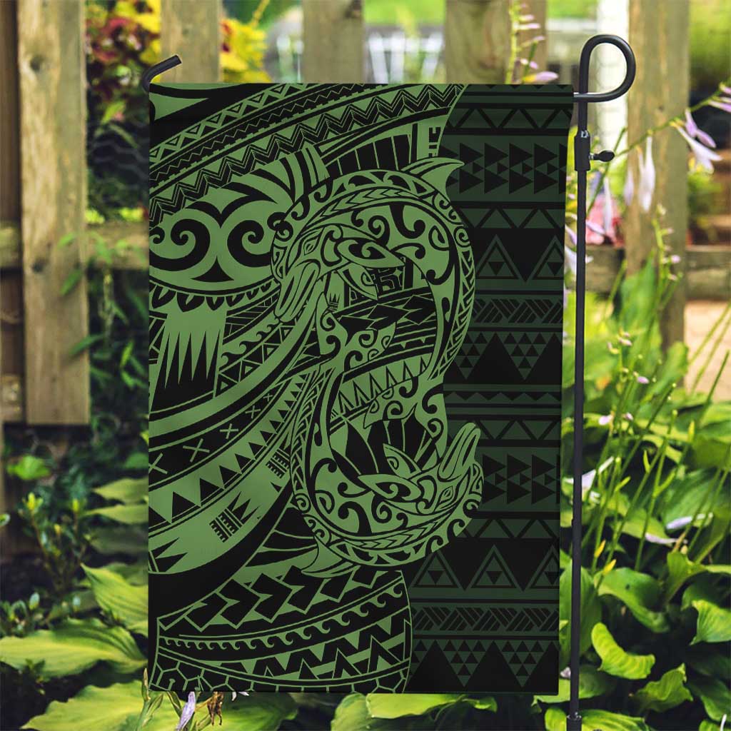 Green Couple Dolphins Maori Polynesian Style Garden Flag LT9 Garden Flag Green - Polynesian Pride