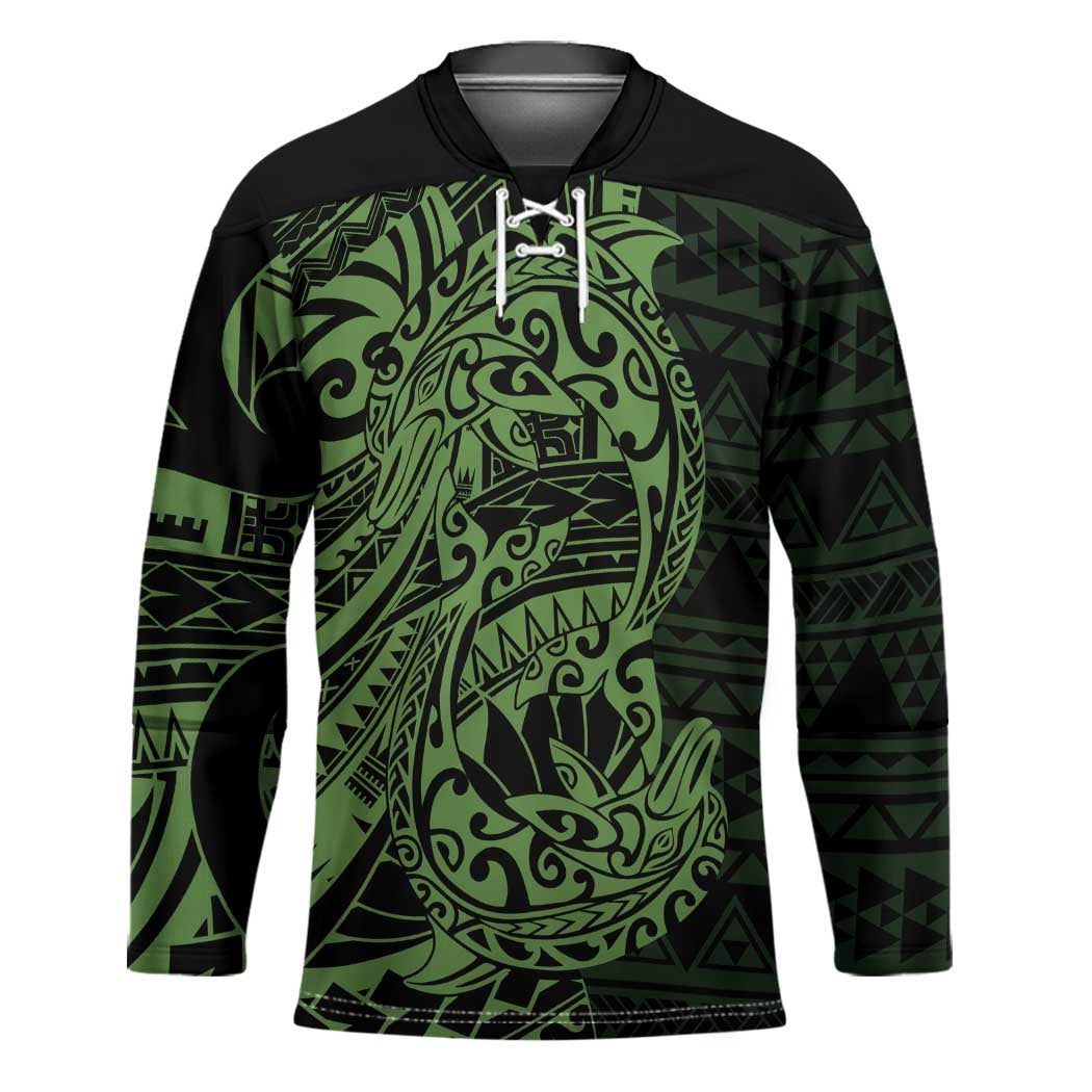 Green Couple Dolphins Maori Polynesian Style Hockey Jersey - Polynesian Pride