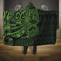 Green Couple Dolphins Maori Polynesian Style Hooded Blanket
