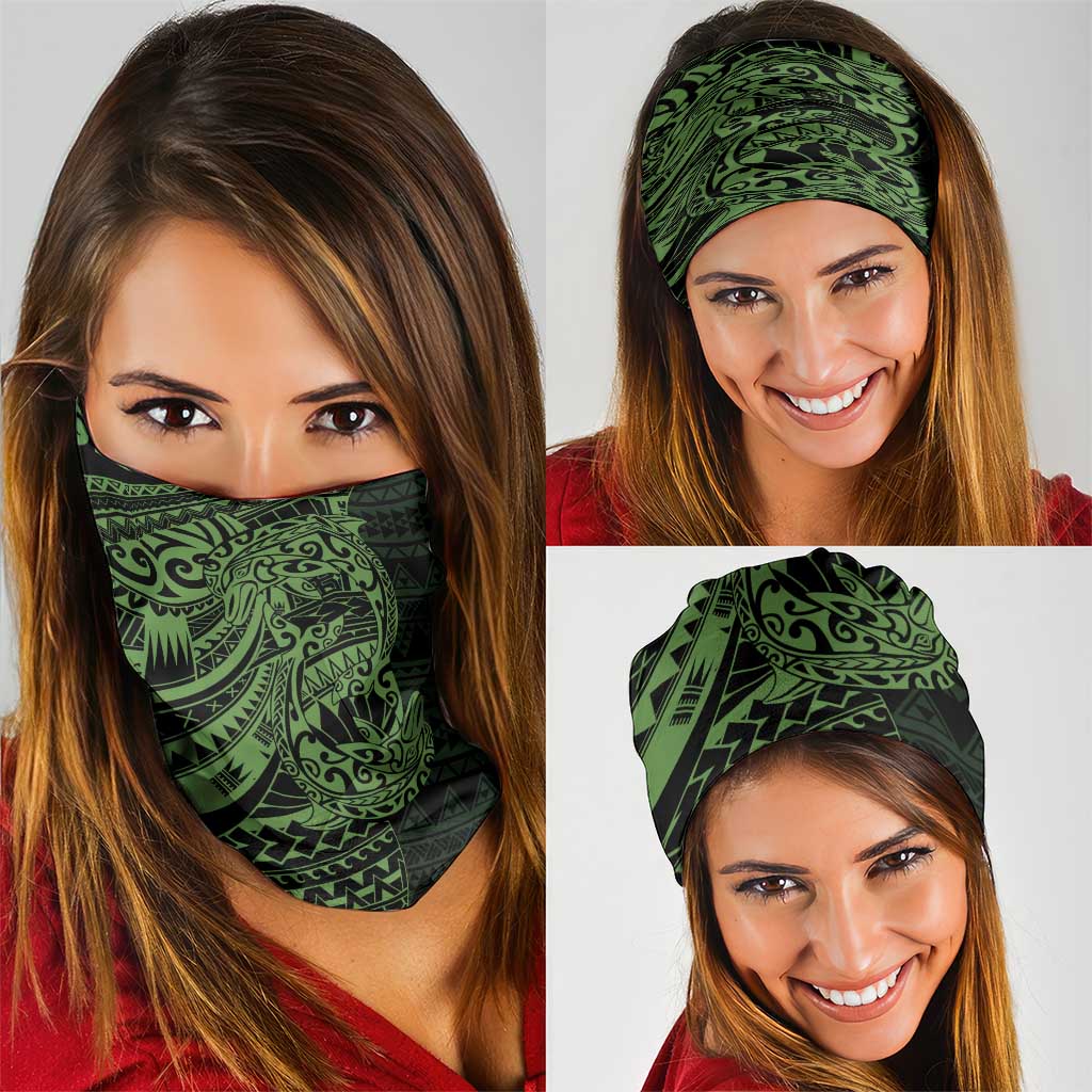 Green Couple Dolphins Maori Polynesian Style Neck Gaiter - Polynesian Pride