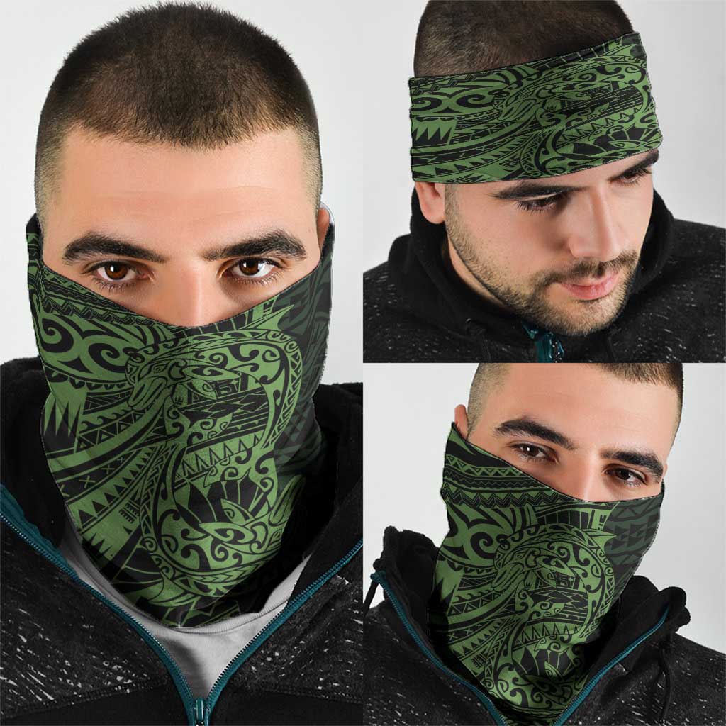 Green Couple Dolphins Maori Polynesian Style Neck Gaiter - Polynesian Pride