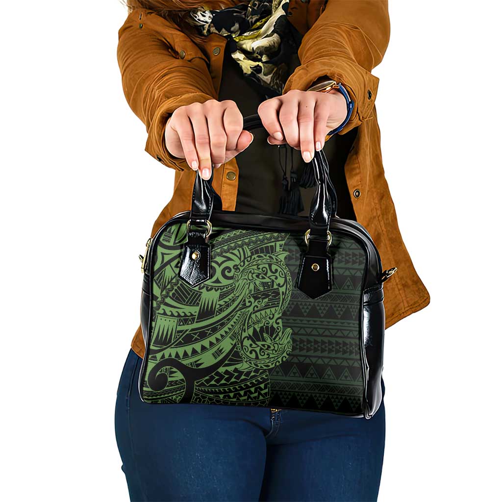Green Couple Dolphins Maori Polynesian Style Shoulder Handbag LT9 One Size Green - Polynesian Pride