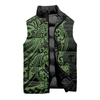 Green Couple Dolphins Maori Polynesian Style Sleeveless Puffer Jacket - Polynesian Pride