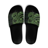 Green Couple Dolphins Maori Polynesian Style Slide Sandals - Polynesian Pride