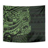 Green Couple Dolphins Maori Polynesian Style Tapestry