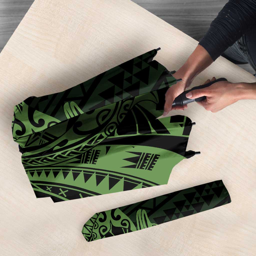 Green Couple Dolphins Maori Polynesian Style Umbrella - Polynesian Pride