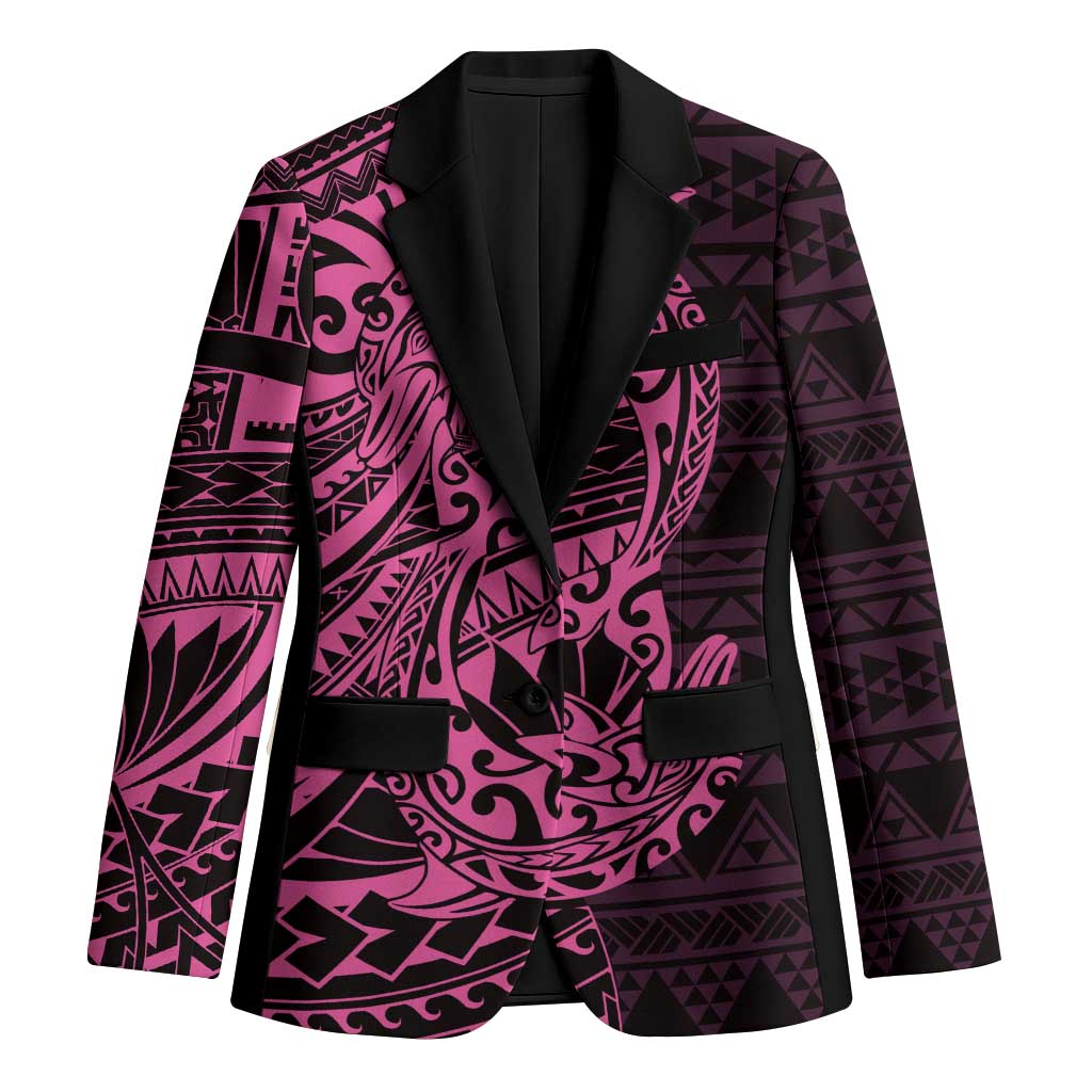 Pink Couple Dolphins Maori Polynesian Style Blazer - Polynesian Pride