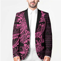 Pink Couple Dolphins Maori Polynesian Style Blazer - Polynesian Pride