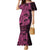 Pink Couple Dolphins Maori Polynesian Style Family Matching Mermaid Dress and Hawaiian Shirt