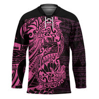 Pink Couple Dolphins Maori Polynesian Style Hockey Jersey - Polynesian Pride