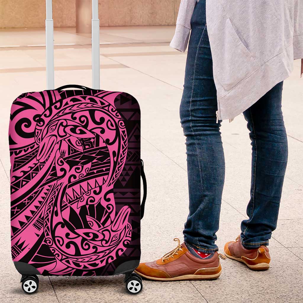 Pink Couple Dolphins Maori Polynesian Style Luggage Cover LT9 Pink - Polynesian Pride