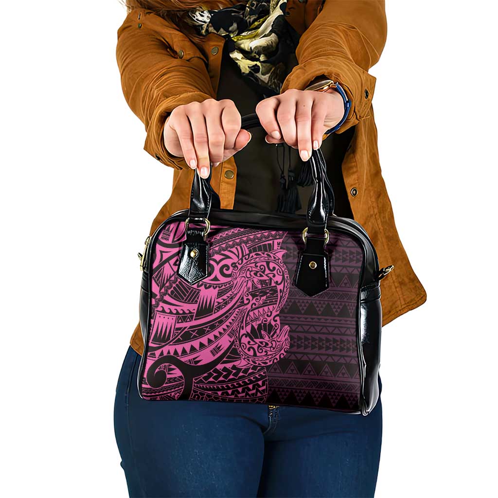 Pink Couple Dolphins Maori Polynesian Style Shoulder Handbag LT9 One Size Pink - Polynesian Pride