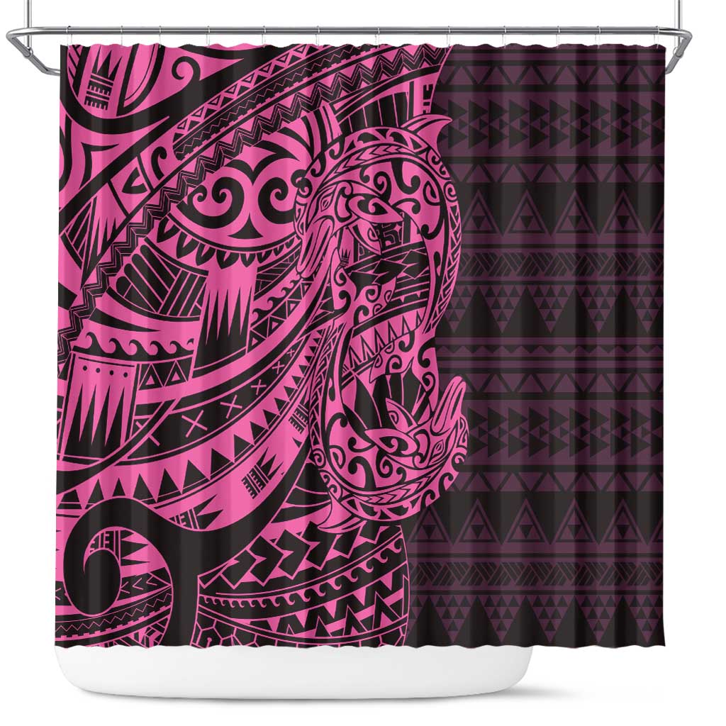 Pink Couple Dolphins Maori Polynesian Style Shower Curtain LT9 Pink - Polynesian Pride