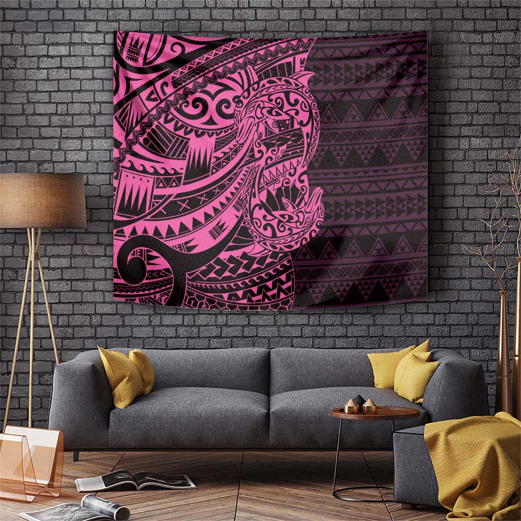 Pink Couple Dolphins Maori Polynesian Style Tapestry LT9 Pink - Polynesian Pride